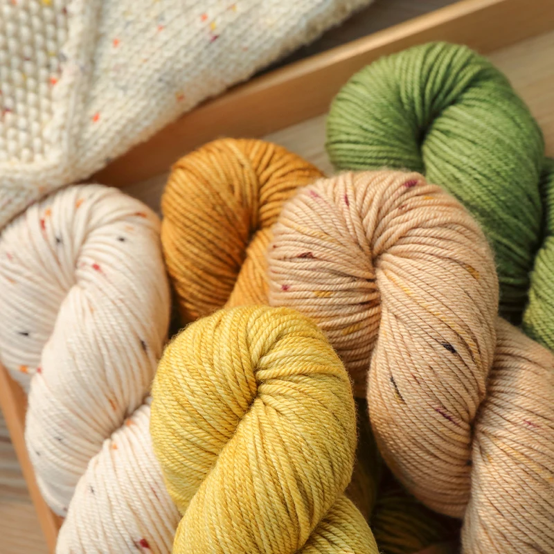 Merino Wool Yarn Crochet Knitting Soft Hand Dyed Hat DK Woven DIY Rainbow Baby Thread 100g / Skein 2