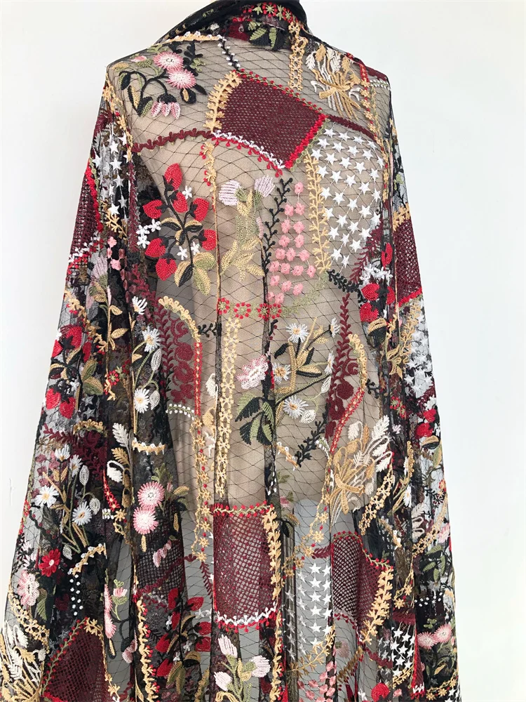 Neuer Stil Mesh-Stickerei Afrikanischer Spitzenstoff 2025 Hochwertige Spitze Wasserlösliche Modische Weiche Spitze 5 Yards