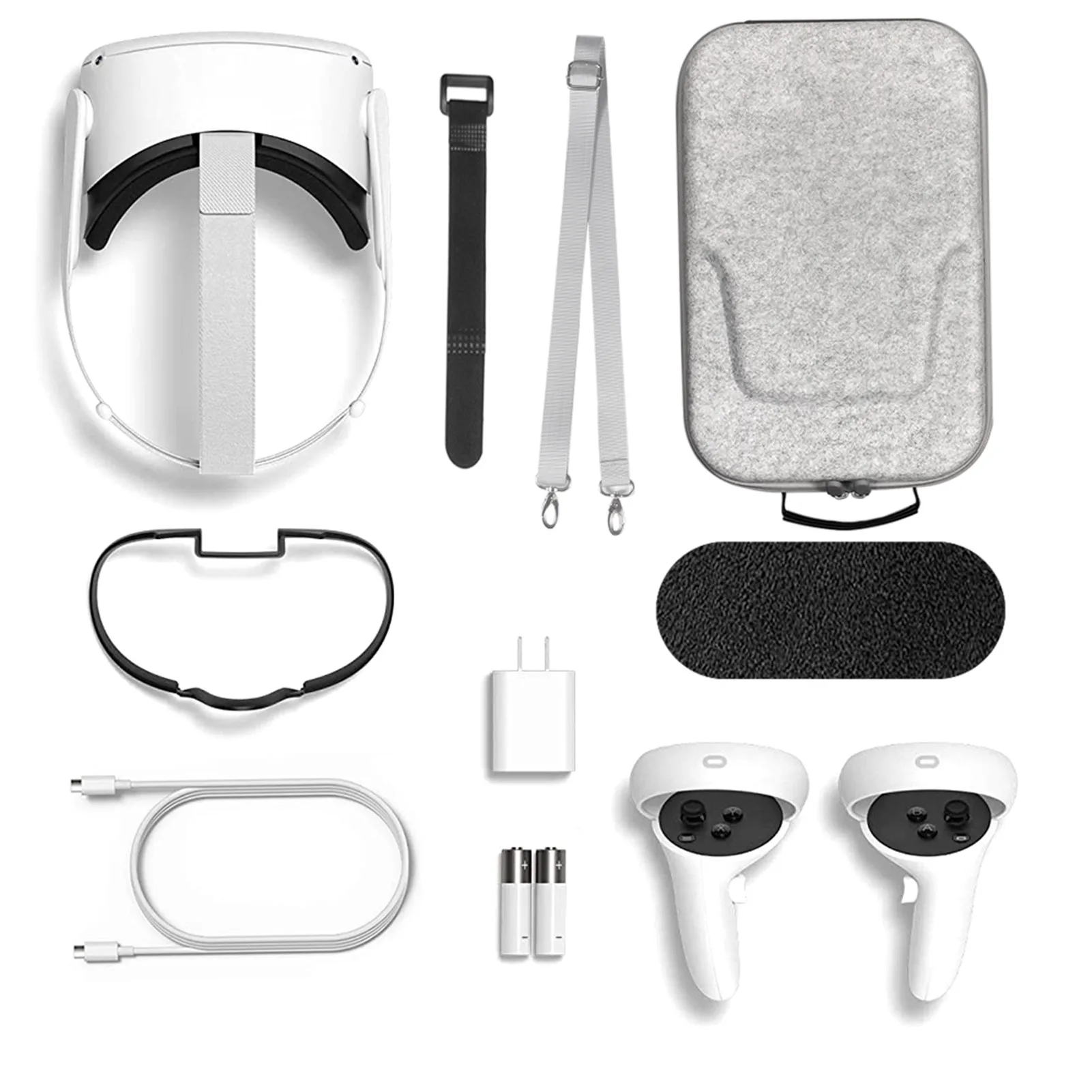 Portable Travel Carrying Case For Quest 2 - Waterproof Felt Storage Box With Strap Cable Tie Lens Protection Pad VR Accessories |