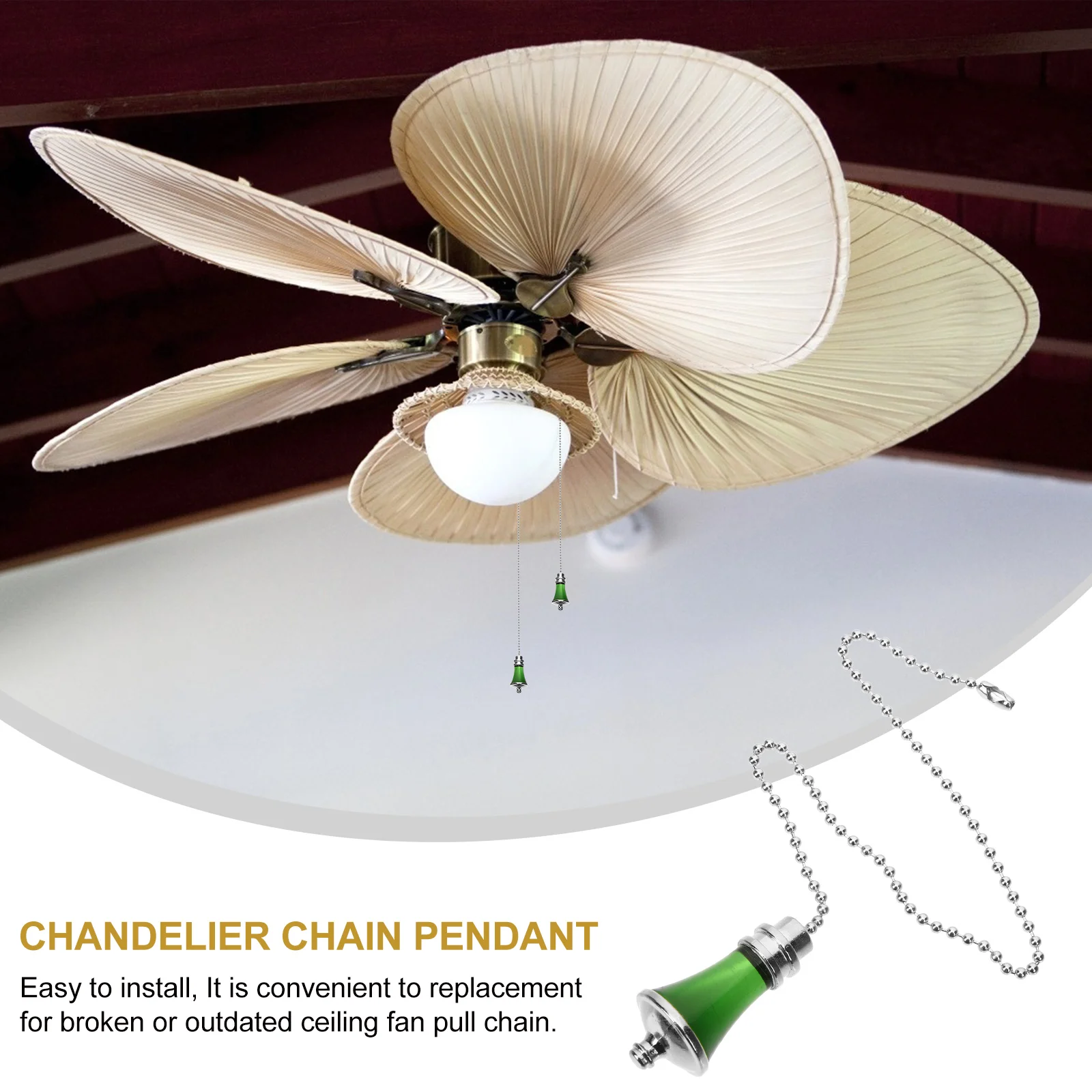 Ceiling Fan Pull Chain Pendant Light Bulb Shaped Wall Light Pull Rope Chain Cord Controller Replacement Parts Extension ceiling fan chain extension