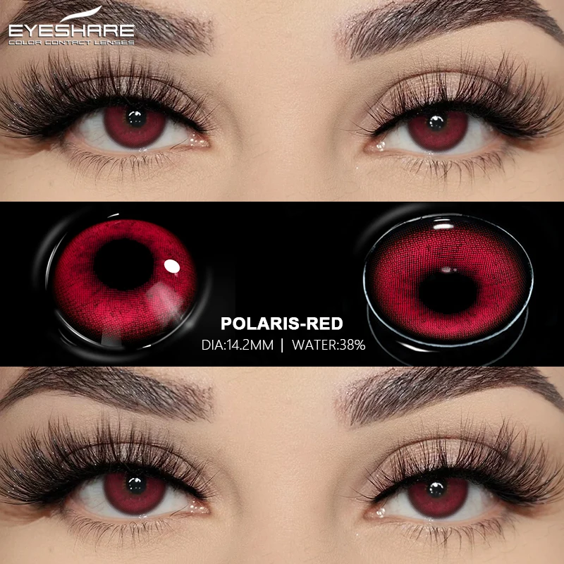 EYESHARE 1 Paar Farbe Cosplay Rosa Kontaktlinsen Rote Linsen Lila Augen Kontakt Halloween Schönheit Make-Up Linsen Anime Zubehör – Detail 32