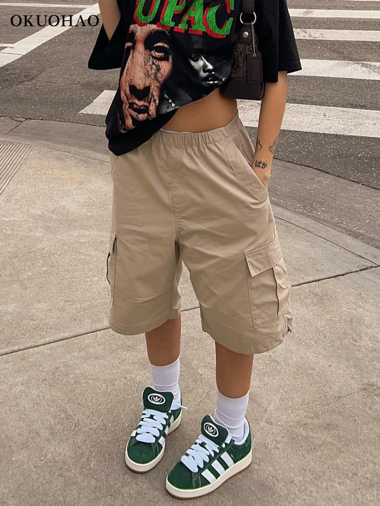 Cargo Shorts Women Summer Y2k Baggy High Waist drawstring Tooling Shorts Harajuku Loose Casual