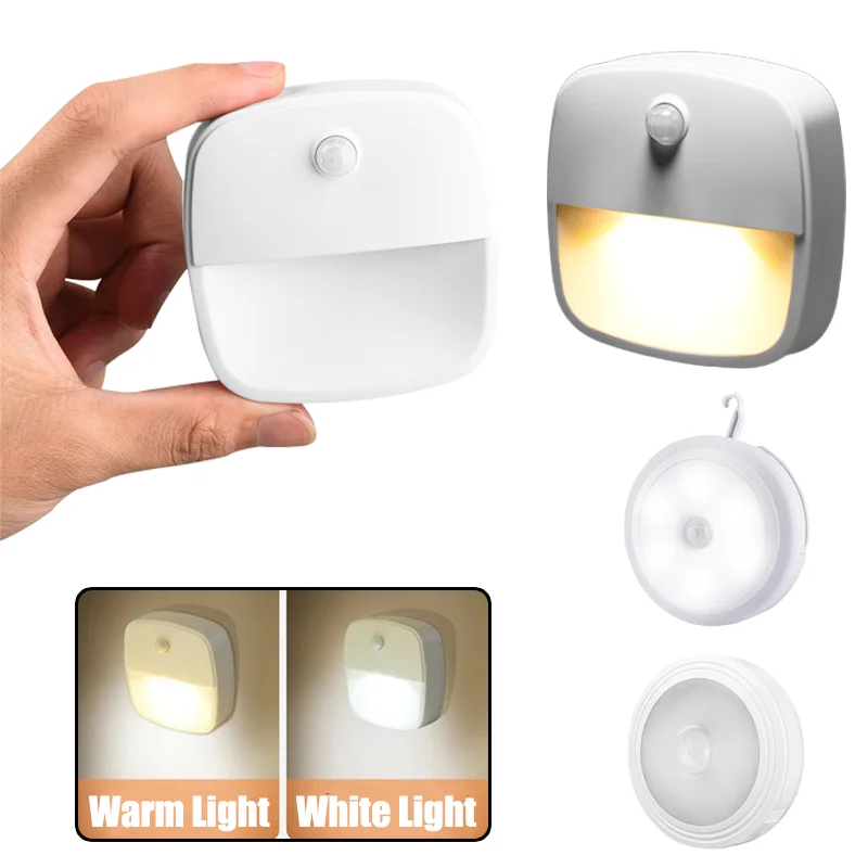 

Motion Sensor Night Lights Wireless LED Night Lights AAA Battery Powered Bedroom Wall Staircase Closet Aisle Body Induction Lamp