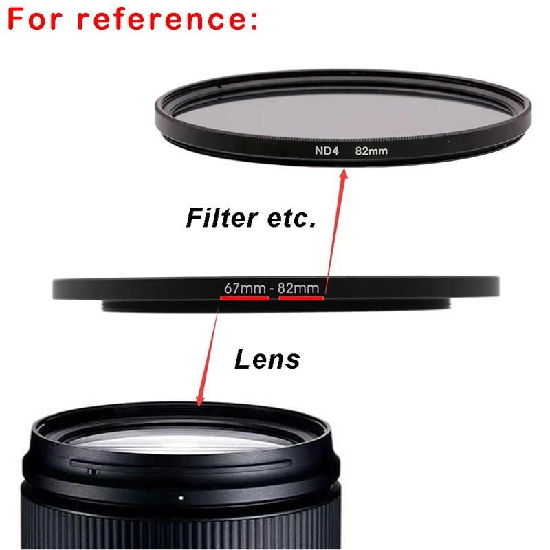 Universal Camera Lens Filter Stepping Adapter Ring Set, 46mm Upward Conversion