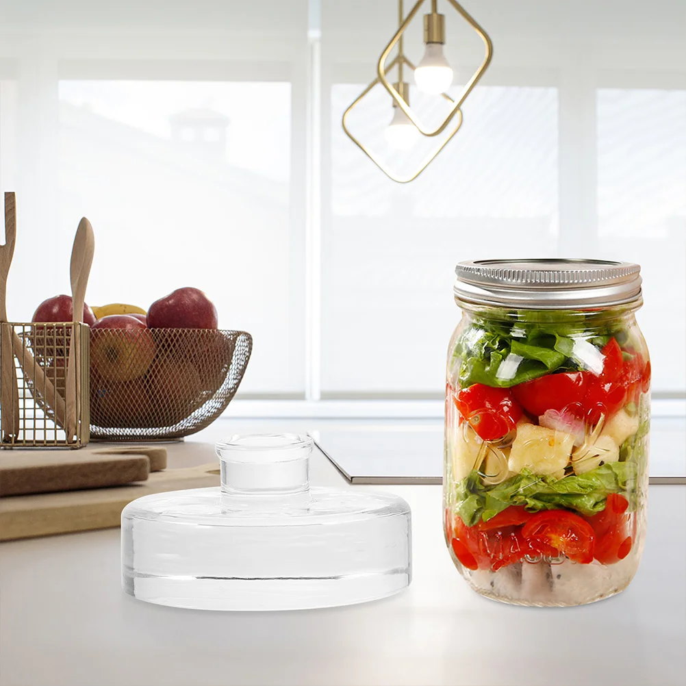 Fermented glass weights multi-function fermentation lids sauerkraut jar kitchen supplies small fermenting 2 Pcs fermenting glass jars