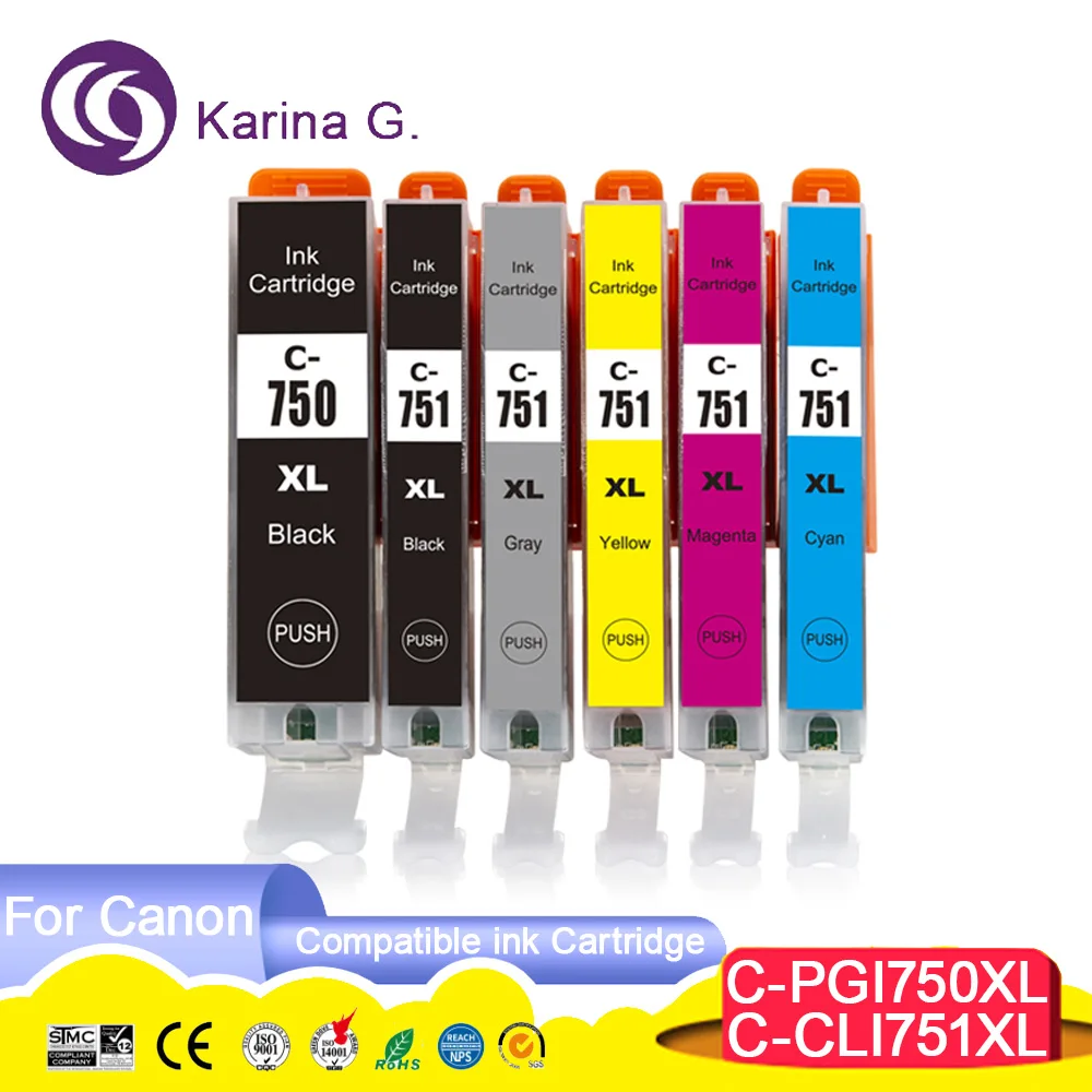 

PGI 750 CLI 751 PGI750 PGI-750XL CLI751 CLI-751XL Картридж для принтера Canon PIXMA MG6370/MG7170/MG7570