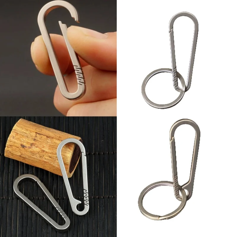 Carabiner Clips Key Chain Clip Keychain Tool Keychain Carabiner Titanium Keychain Titanium Key Chain Titanium Alloy Buckle Keychain Multifunctional Carabiner Clip Quick Hanging Quick Release Hook Keyring Camping Accessories