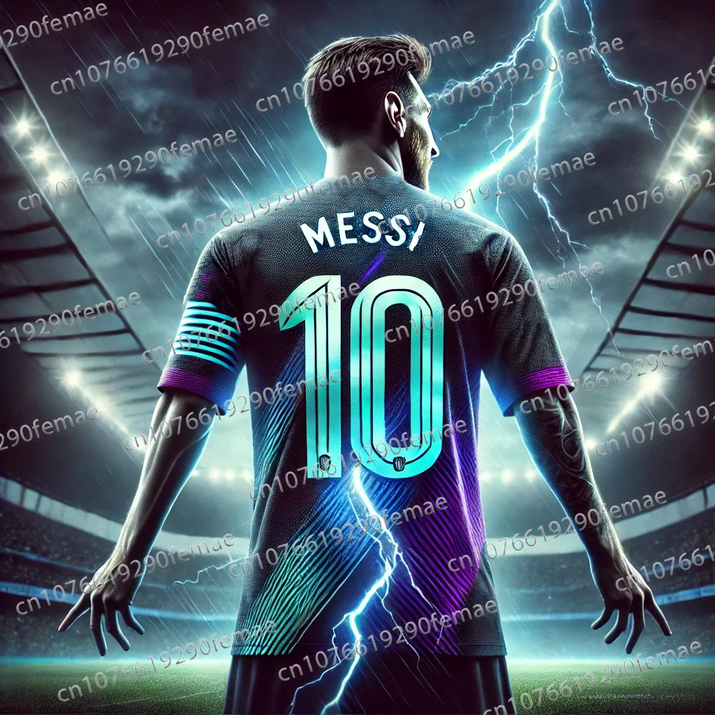 Messi Printed Men's Sports Football Shirt, Breathable, Sweat Wicking And Comfortable For Daily Football Matches And Training 3