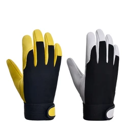 1Pair Pigskin Leather Gloves Wear Resistant Driving Working Repair Safe Gloves Security Protection  Work Out Gloves Work Safety