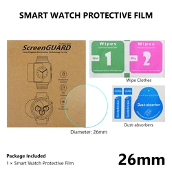 Universal Round Smart Watch Tempered Glass Screen Protector - 3/5 Pack, All Sizes Available for 5pcs (Diameter 26mm)