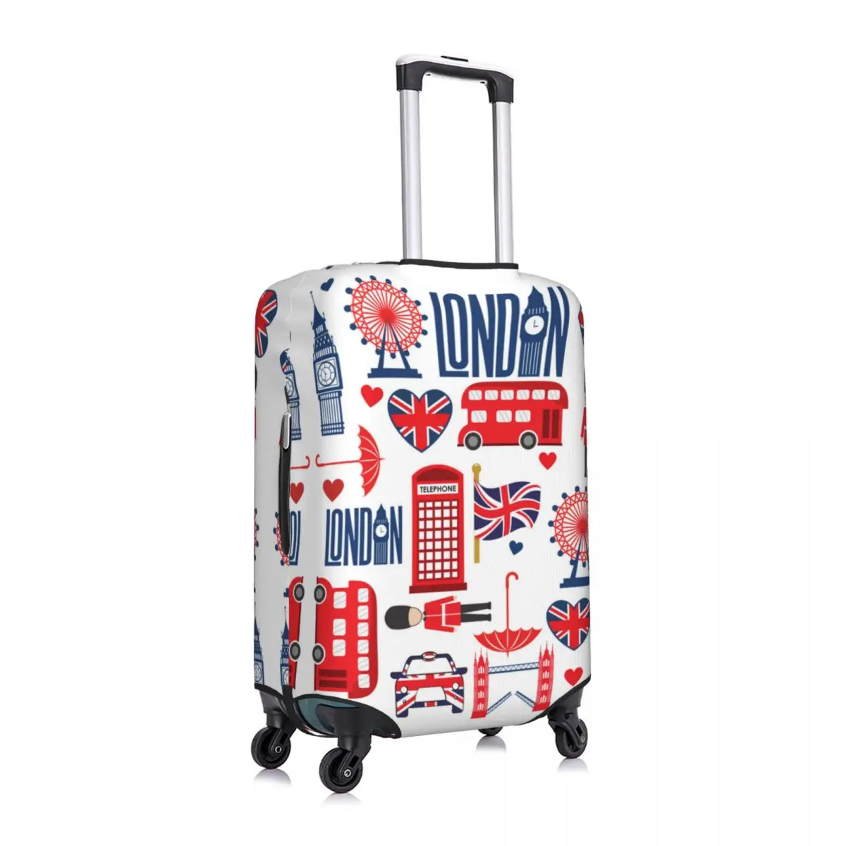 British Style Illustration Suitcase Cover Big Ben Love London Cruise Trip Vacation Useful Luggage Case Protector 3