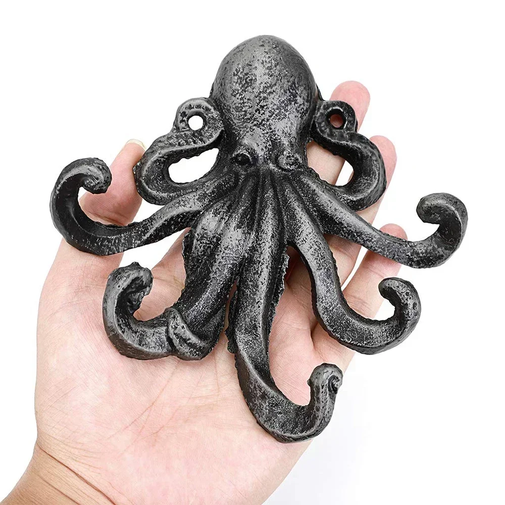 ALIWINER Ganchos De Caballito De Mar Para Colgar En La Pared, Ganchos Decorativos Rústicos, Ganchos Para Toallas De Atún, Colgador De Pared Resistente Para Bata, Gancho Decorativo De Pulpo, Decoración De