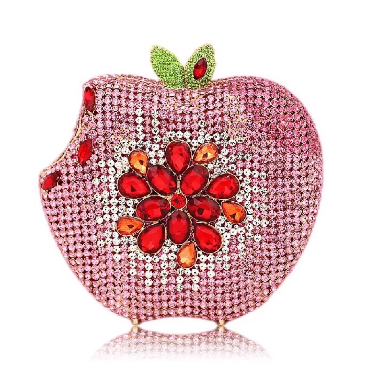 Red Rhinestone Wedding Purse Green Leaves Crystal Evening Clutches Luxury  Apple ShapeWomen Party Prom Handbags Lady Minaudiere - AliExpress