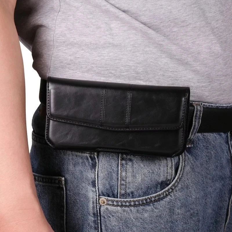 Leather Wallet Card Holder Phone Holster with Belt Clip
