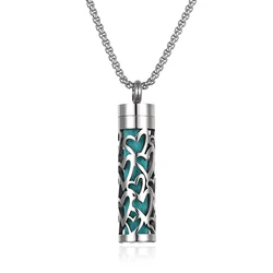 Elegant Aromatherapy Essential Oil Diffuser Necklace - Stainless Steel Perfume Locket (Silver)