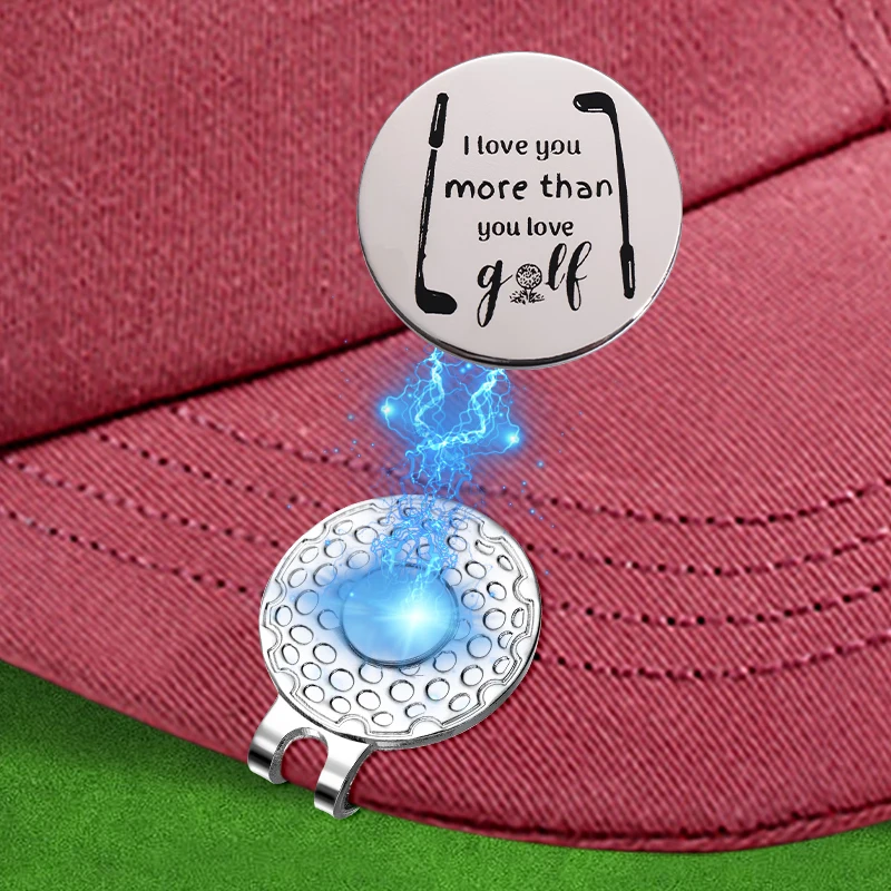 I Love You More Than You Love Golf Magnetic Hat Clip Golf Ball Marker Training Aids Accessories Gift for Lover Friends
