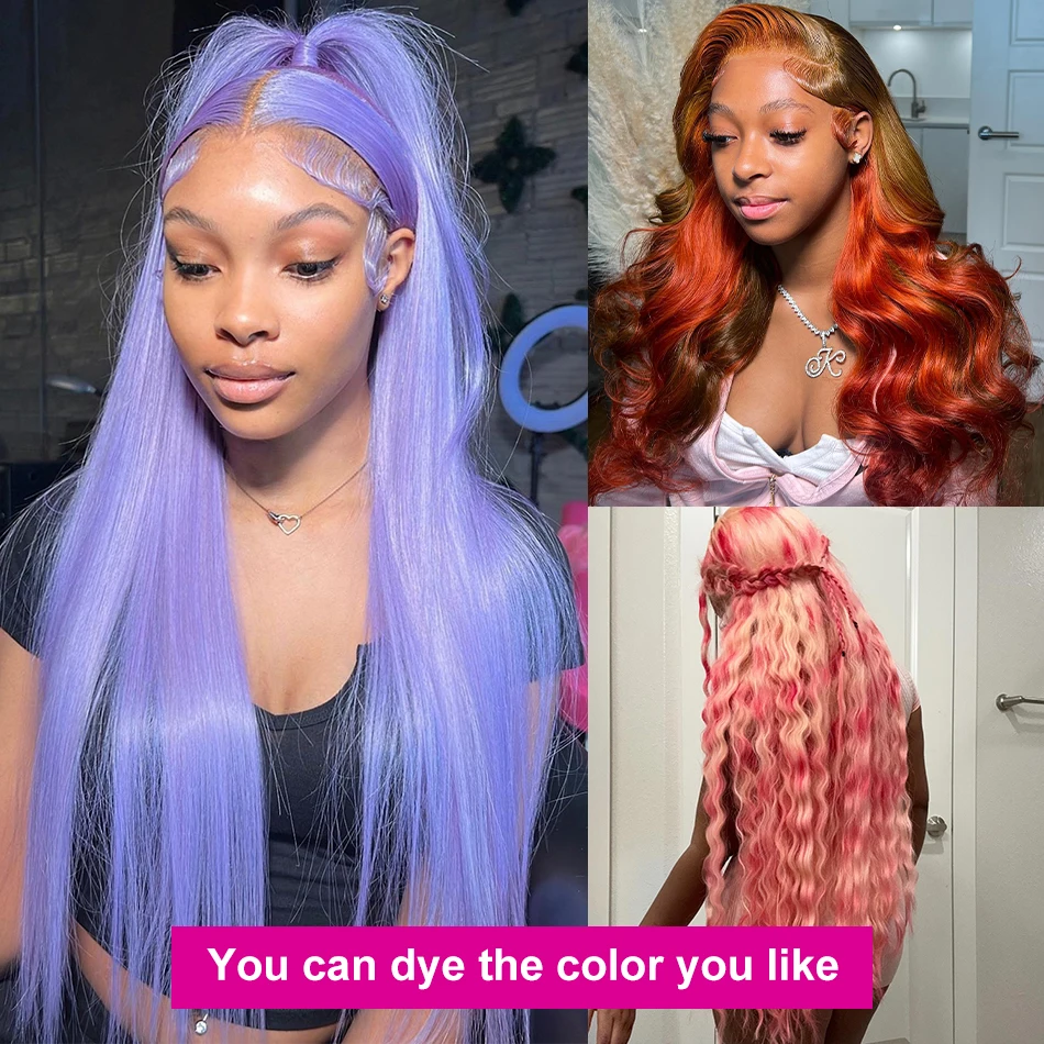 Human Hair Wig 613 Blonde Bone Straight 13x6 13x4 Lace Front Brazilian 250% Colored For Women 30 34 Inch