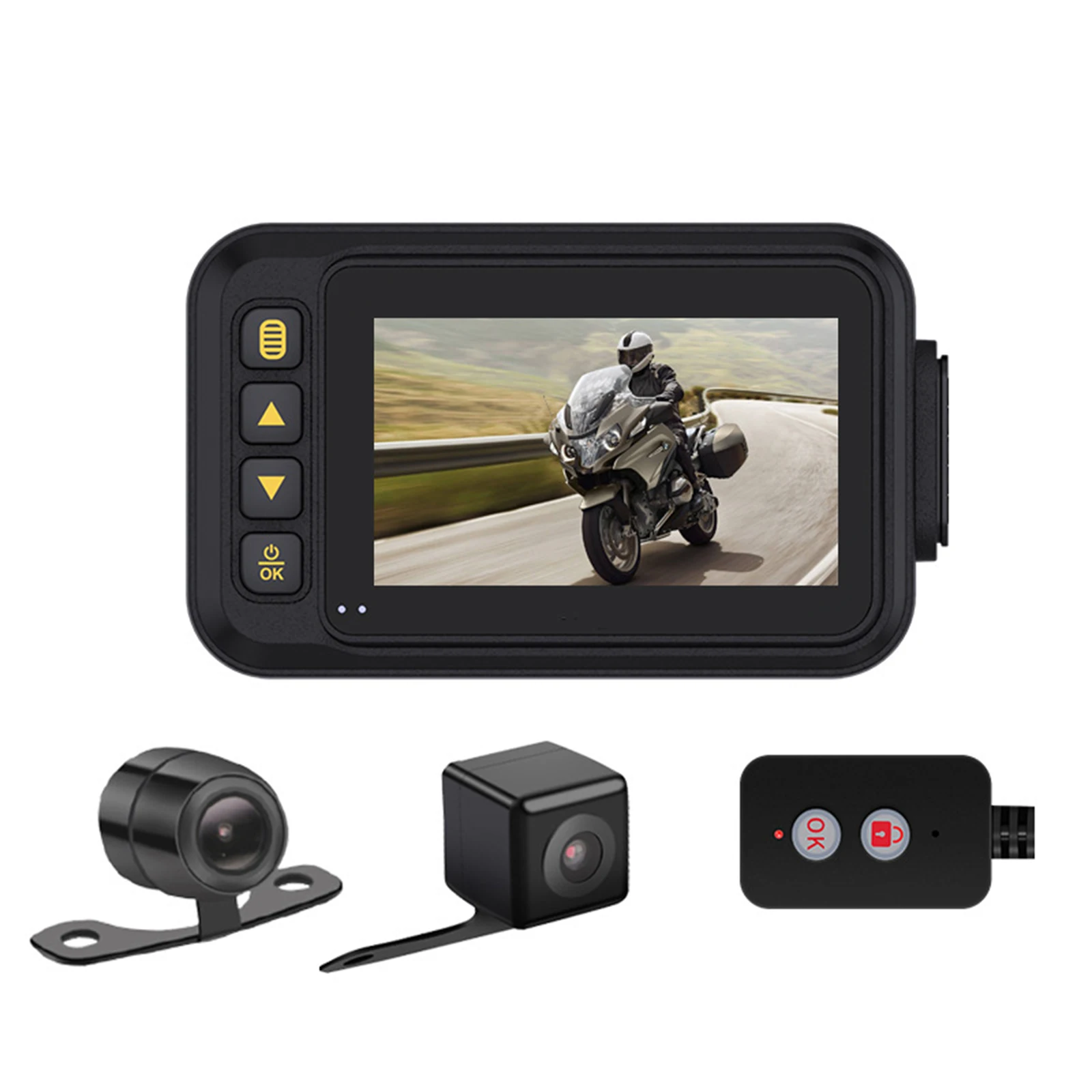 

Motorcycle Dash Cam 3 Inch Screen Waterproof HD 720P 120 Wide Angle Fisheye Lens Front Rear Camera G-Sensor Loop Recording DVR