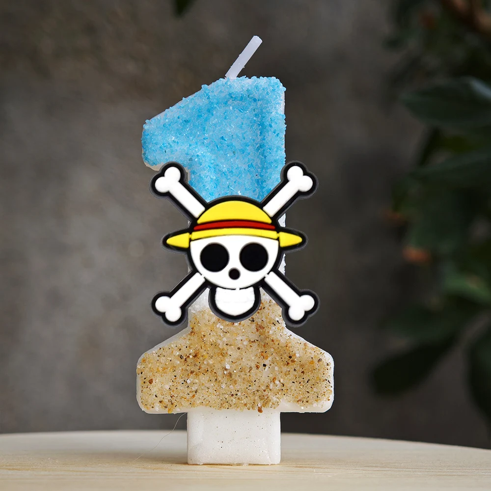 Cartoon One Piece Thema Luffy Kerze Nummer 0-9 Geburtstagstortenkerzen Dekorationen Geburtstagsparty Tortendekoration Babyparty Geschenk – Detail 33