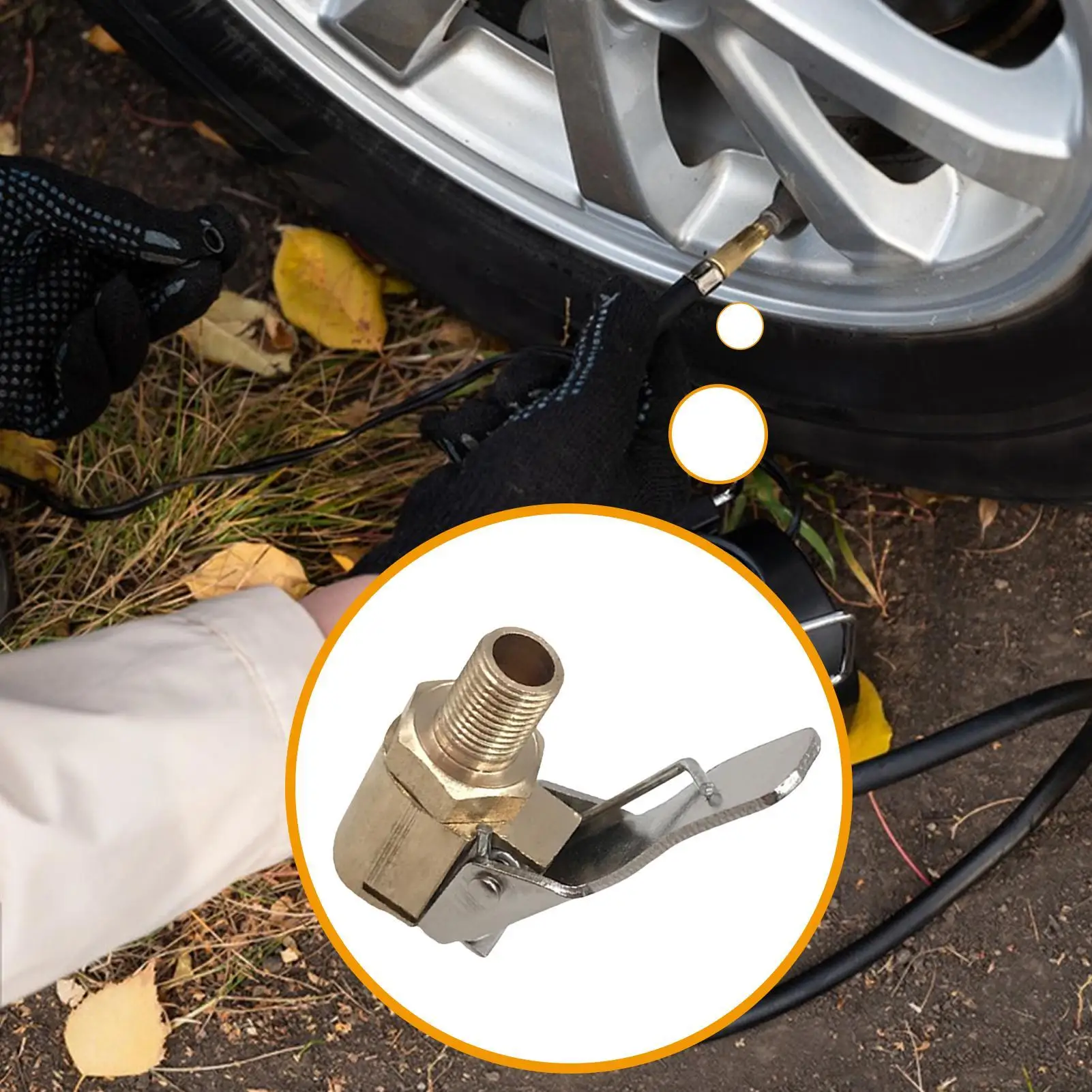 전동 펌프 타이어 에어척, 펌프 밸브 클립, 클램프 커넥터 어댑터(자동차/오토바이용)