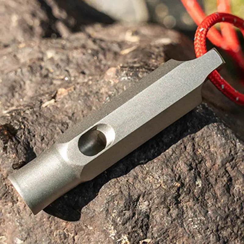 Portable Titanium Whistle Emergency Survival Safety Whistle Outdoor Training With Lanyard Camping Hiking Loud