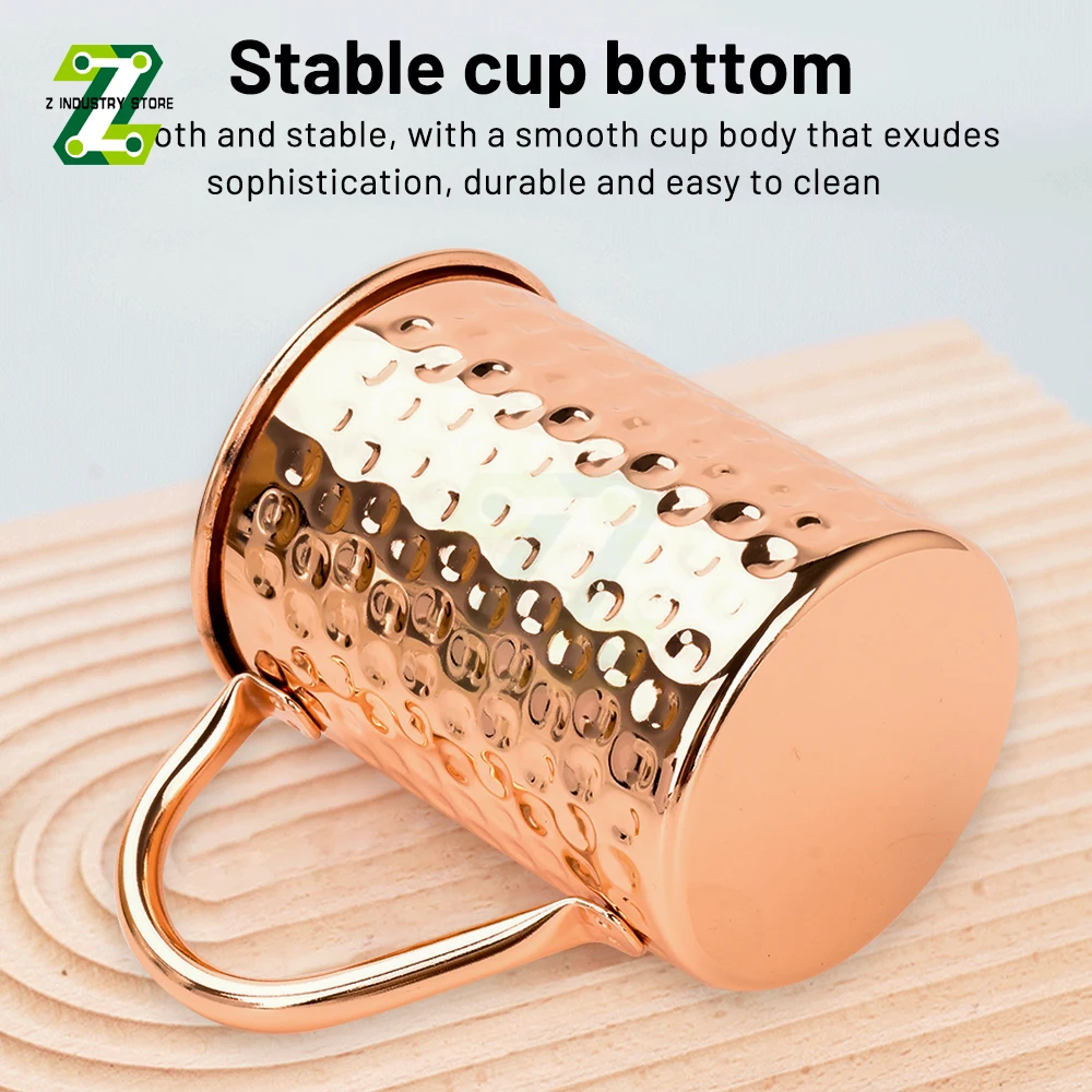 Handcrafted Stainless Steel Moscow Mule Mug – 450ml Enhanced Frosting for Cocktails & Beverages