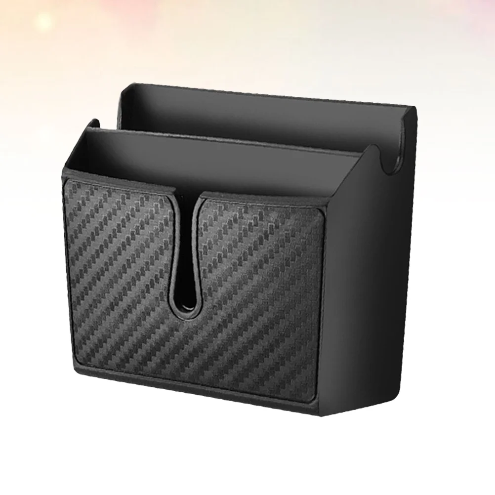 

Double Layer Car Organizer Self-adhesive Dashboard Armrest Door Pocket - Size S (Black)