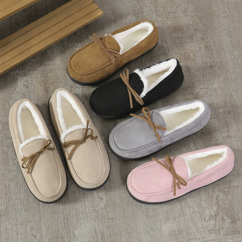 Women Cotton Winter Warm Closed Toe Slippers