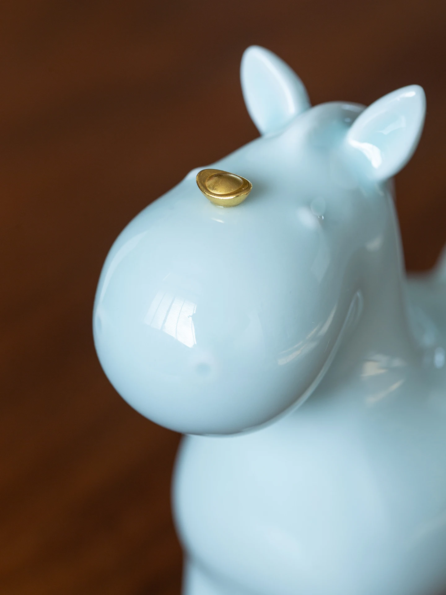 Jingdezhen 세라믹 말 인형 사무실 책상 장식 부를 끌어들이는 생일 선물 거실 장식 독창적인 디자인