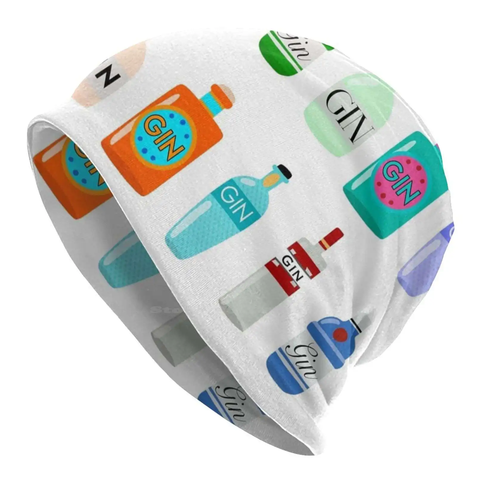 Gin Bottles Zipper Pouch Cappello Lavorato A Maglia Warm Beanie Outdoor Caps Gin And Tonic Gin Lover Cute Makeup Small