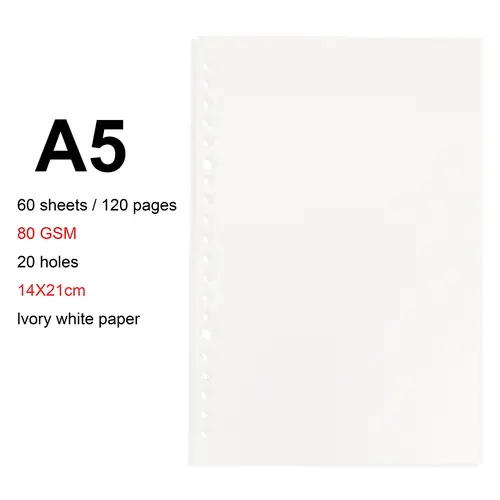 A4/B5/A5 Loose Leaf Refill Binder Notebook Blank/Line/Grid/Cornell Replacable Metal Ring Office&School Supplies Stationery - Image 10