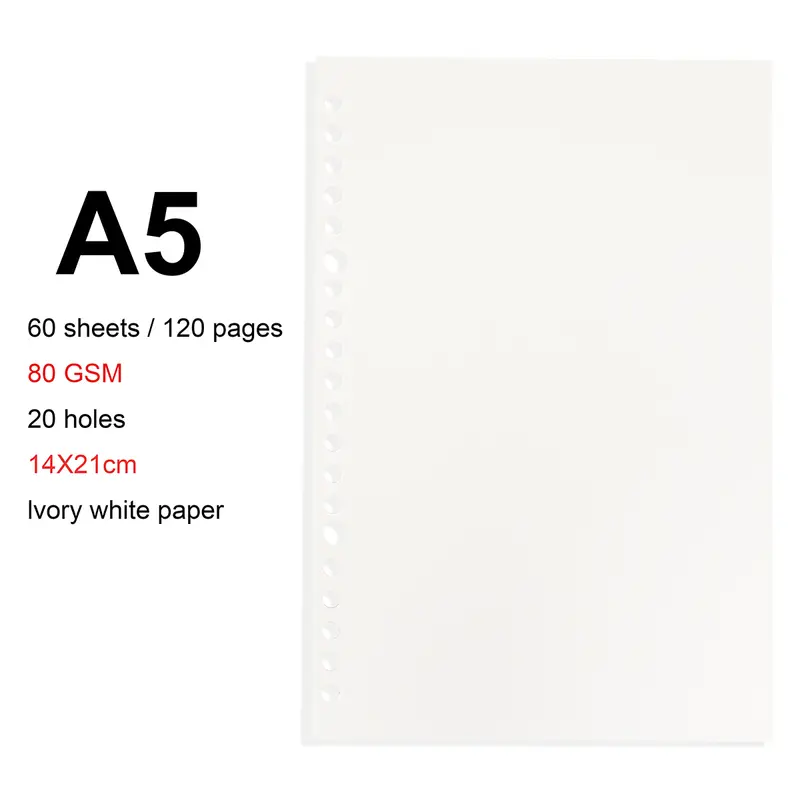 A4/B5/A5 Loose Leaf Refill Binder Notebook Blank/Line/Grid/Cornell Replacable Metal Ring Office&School Supplies Stationery - Image 10