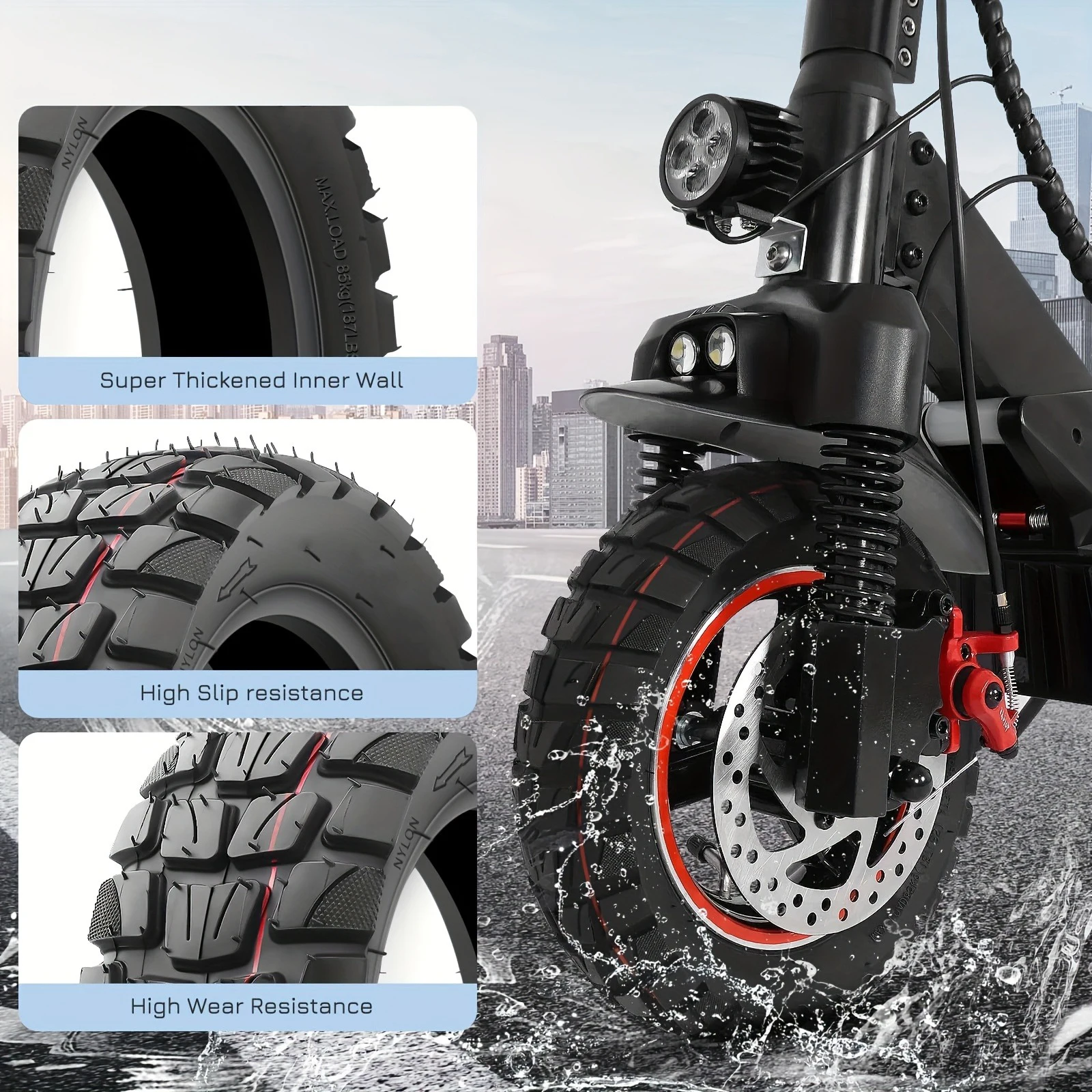 Neuer 255x80 Reifen für Kugoo M4 Pro, KUKIRIN G2, Inokim oxo, Kugoo G1, Dualtron VICTOR Elektroroller Off-Road 10-Zoll-Reifen – Detail 7