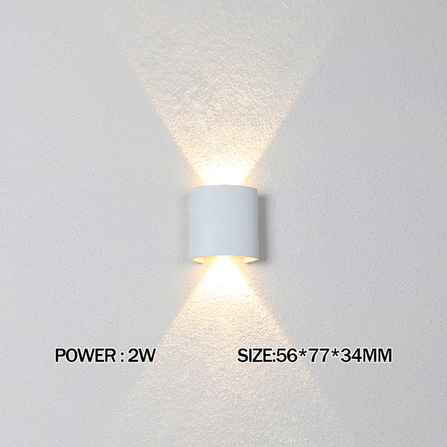 thumbnail image 1 of Lámpara de pared LED Up and Down, resistente al agua IP65, de aluminio, para interiores, dormitorios, salas de estar, pasillos, iluminación interior y exterior, 1 of 5