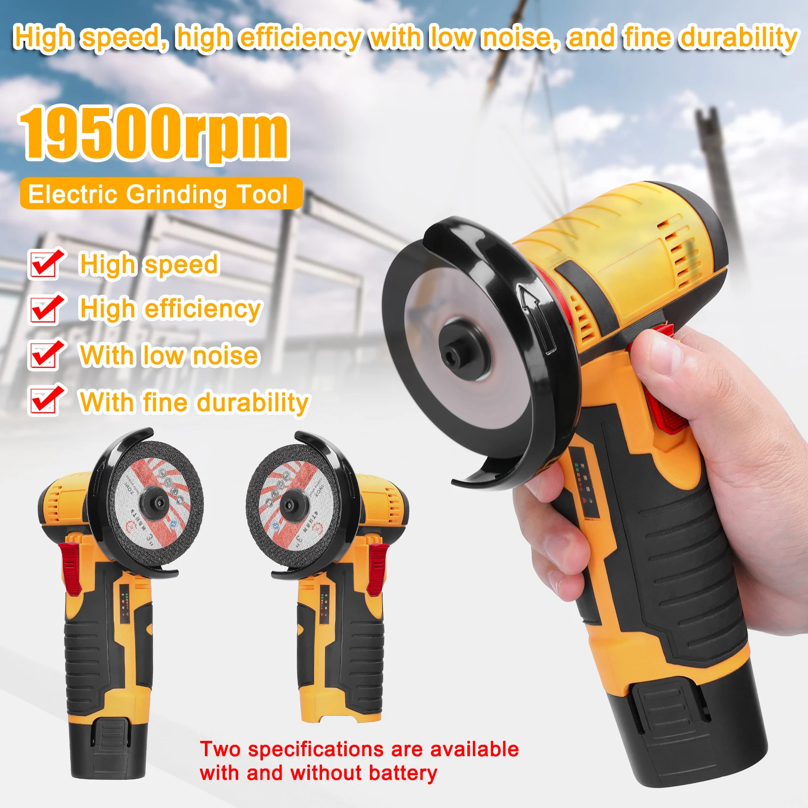 KKMOON 12V Electric Angle Grinder 19500rpm Mini Grinding Cutting Machine For Cutting Polishing Ceramic Tile Wood Stone Steel 2