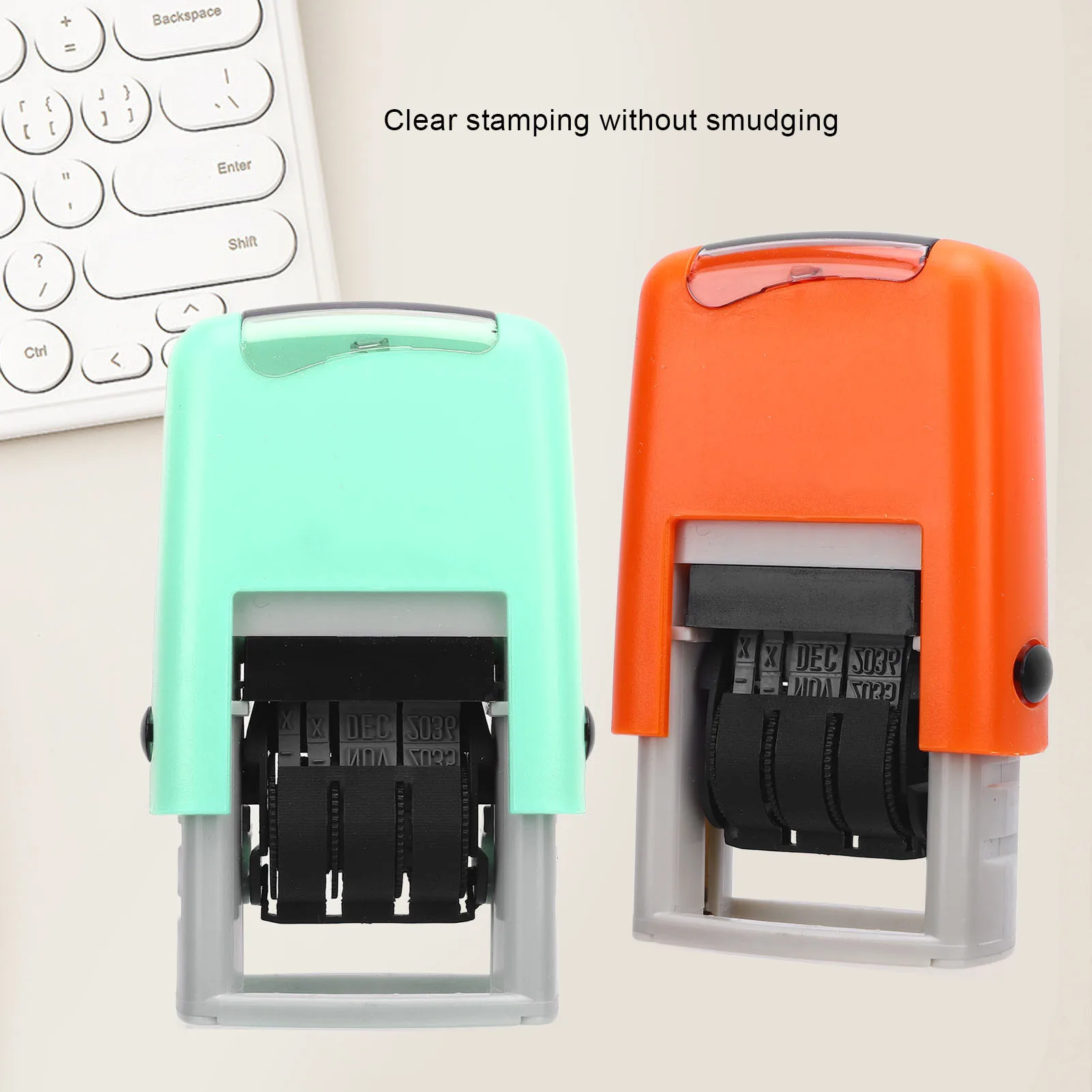 25x2.8mm English Date Stamp Clear Stamping Quick Drying Adjustable Date Stamp for Study Work Life Automatic English Date Stamp