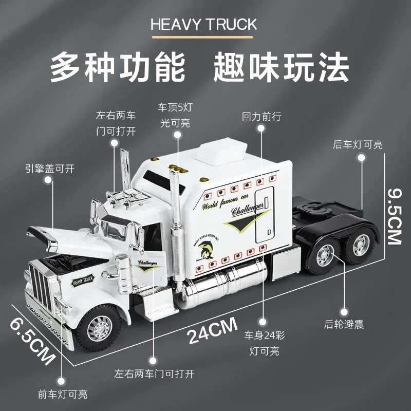 Peterbilt MODEL 389 トレーラーミニカー 1:24 PETERBILT 389 Heavy Truck Tractor Toy Model Alloy
