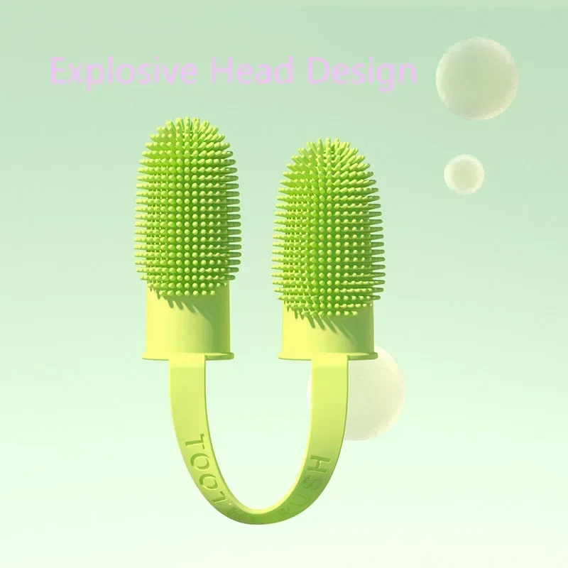 Dog Super Soft Double Finger Toothbrush Pet Teeth Clean Bad Breath Care TPR Tooth Brush Clean Tool Pet Dog Products 4