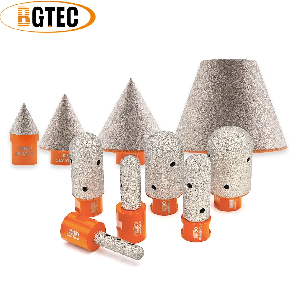 BGTEC 1pc Diamond Finger Bits Milling Crowns Diamond Chamfer Drill Grinding Tile Ceramic Stone Marble 5/8“-11 or M14 Thread