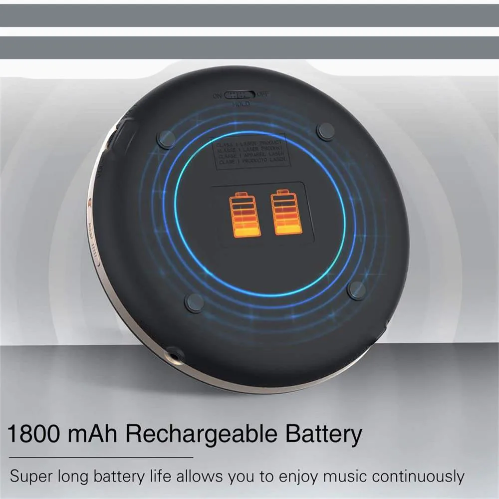터치 단추 및 백라이트 디스플레이 휴대용 음악 플레이어, HOTT 충전식 무선 5.0 휴대용 CD 플레이어, FM 송신기 포함