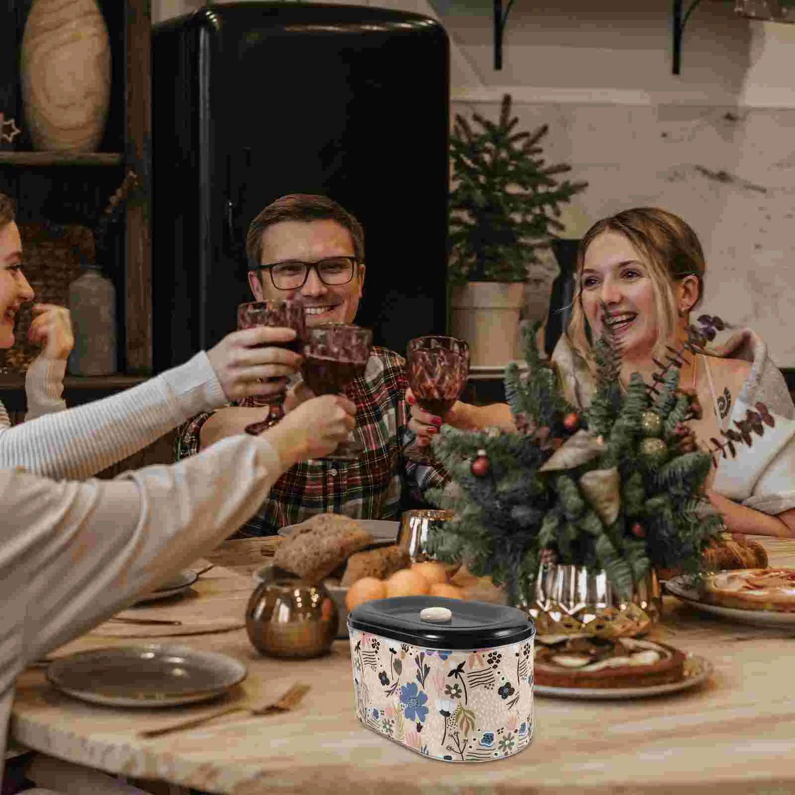 

2pcs Cookie Tin with Lid Tinplate Candy Box Holiday Metal Container for Cookie Candy Snack