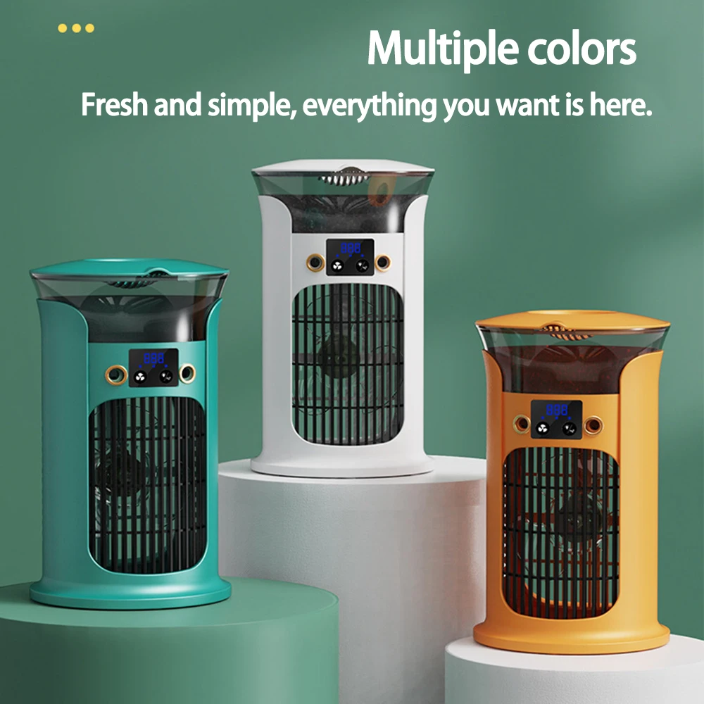 Mute Desktop USB Mini Portable Air Conditioner Fan for Room Home Camping Humidifier Water Mist Cooling Fan Night Lamp Air Cooler