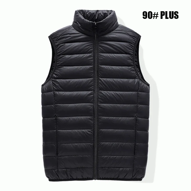 90% White Duck Down Waistcoat Zipper Detail