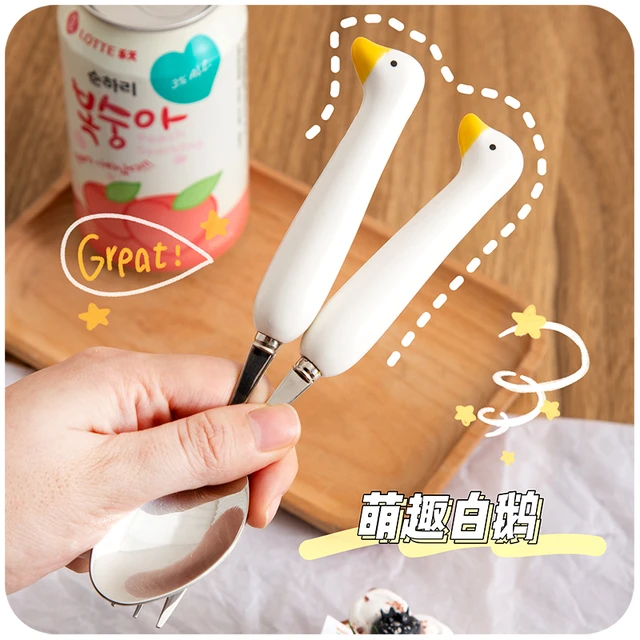 10Pcs Kids Fork Spoon Set Stainless Steel Kids Tableware Set Kitchen  Utensils Cute Cartoon Bear Kids Dinnerware Dishwasher Safe - AliExpress