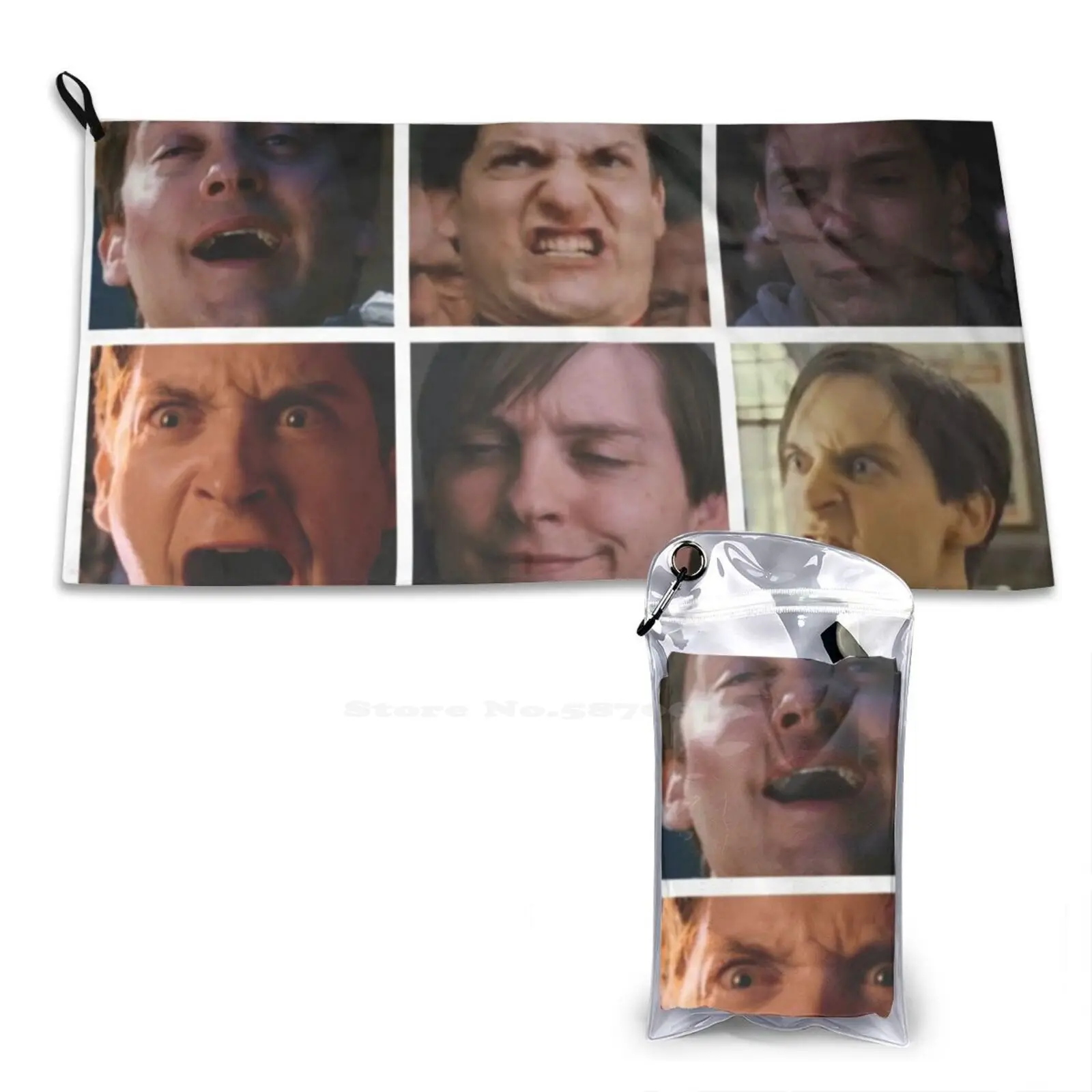 Spoddermun 2 Asciugamano Da Bagno Morbido E Confortevole Outdoor Toby Msbrenty Skinny Skick Face Meme Shazam Pizza Time