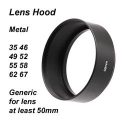 Universal Black Metal Lens Hood for Standard Lenses, Screw - in Design