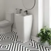 Well Made One Piece Pedestal Sink Washhand Stand Bathroom Furniture Sinks Fixture Home Improvement 1