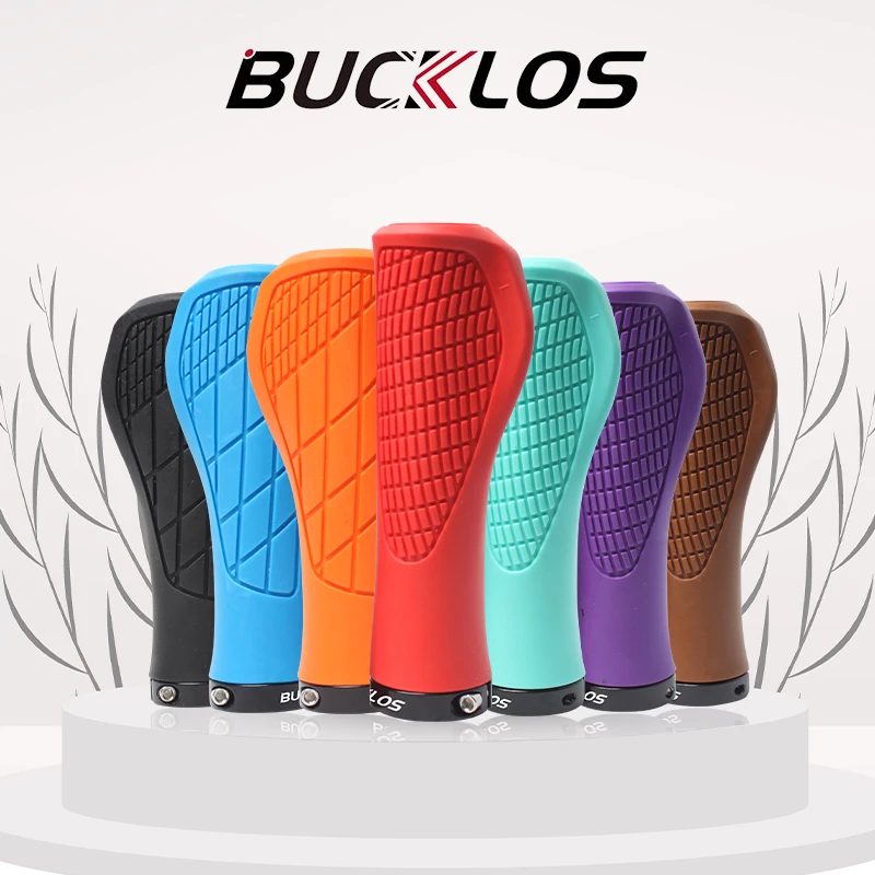 BUCKLOS Bicycle Handlebar Grip Ergonomic Lock on Bike Handle Cover Shock-absorbing Cycling Handles Bar Soft Mtb Grips