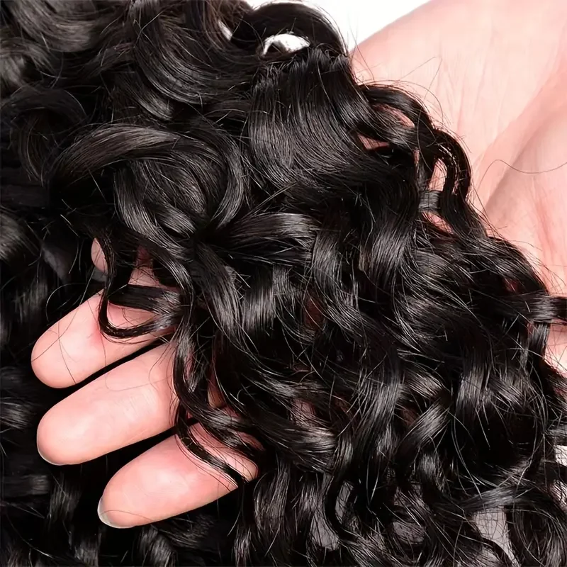 water Wave 4 Bundles Human Hair Brazilian Human Hair Curly Bundles With Closure Virgin Weave Natural Black