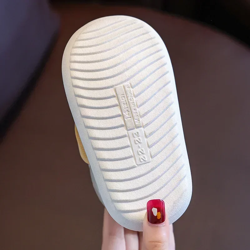 My First Slide|winter Plush Slippers For Kids Non-slip Cotton